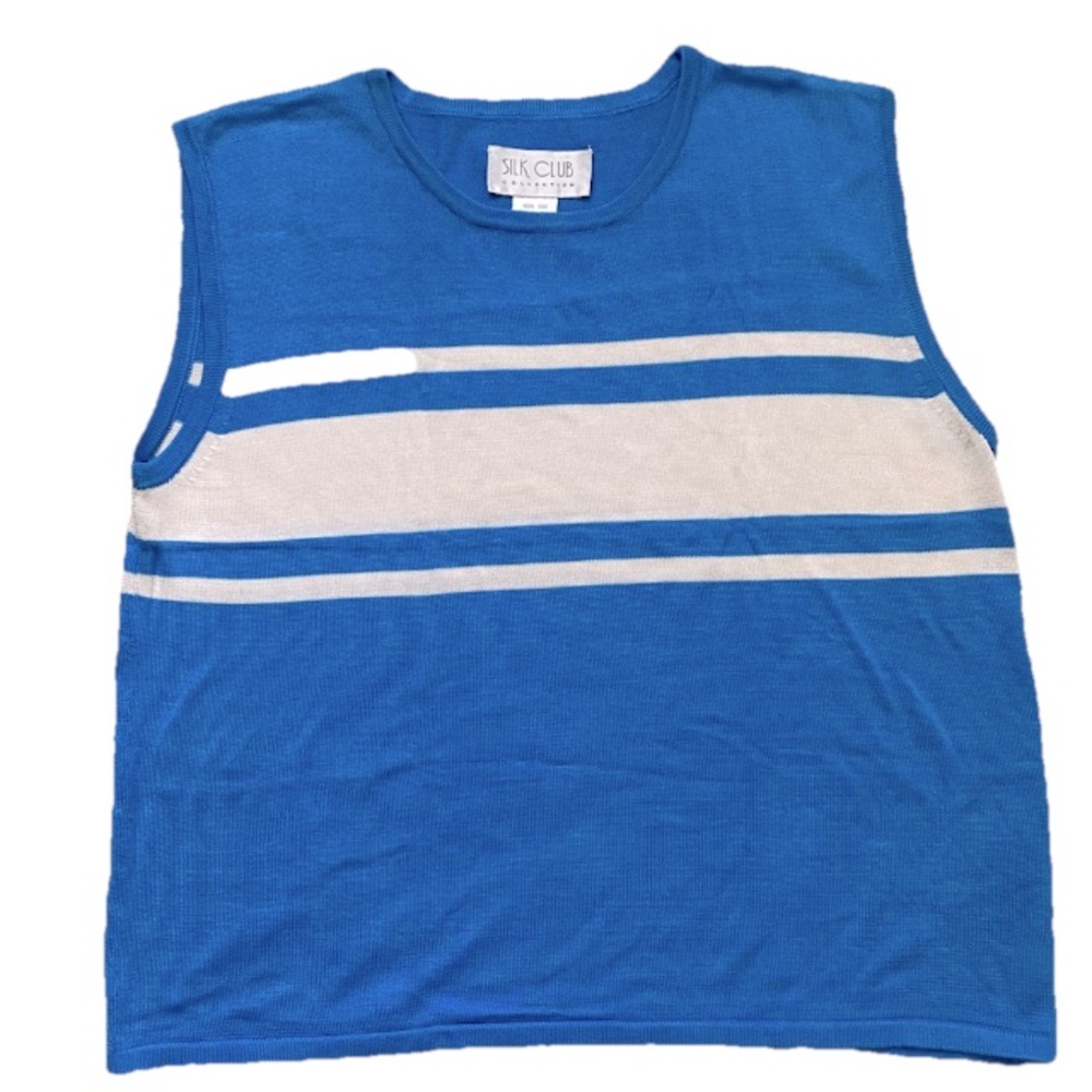 SILK CLUB COLLECTION | 100% Silk Sleeveless Pullover Top Large